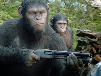 dawn of the planet of the apes shotgun wielding apes