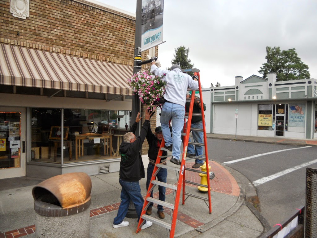 Slo Poks vancouver, wa Slo Poks Flower Basket Hanging in Downtown