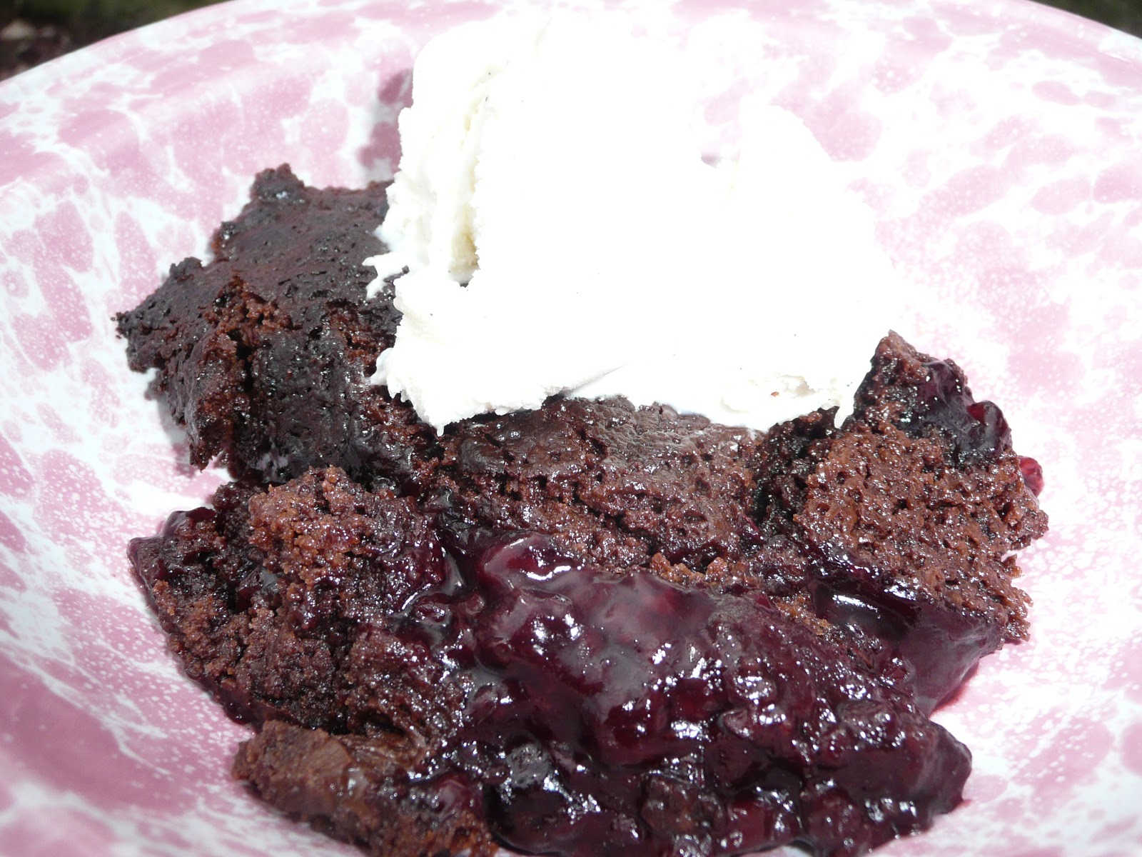 Everyday Dutch Oven Chocolate Raspberry Cobbler