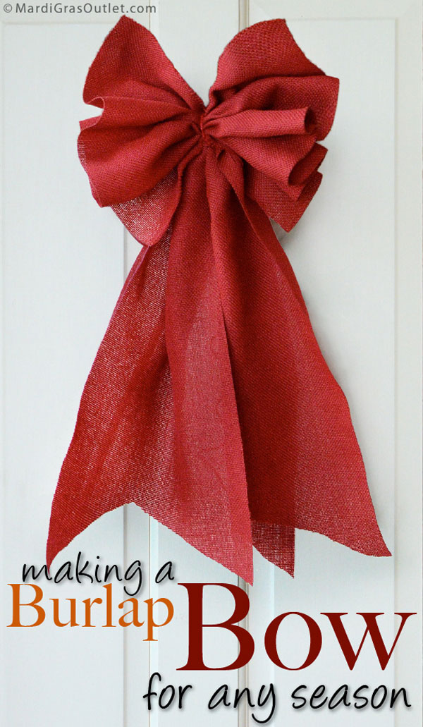 How to Make a Burlap Bow | Tutorial for Natural Decor by MardiGrasOutlet.com