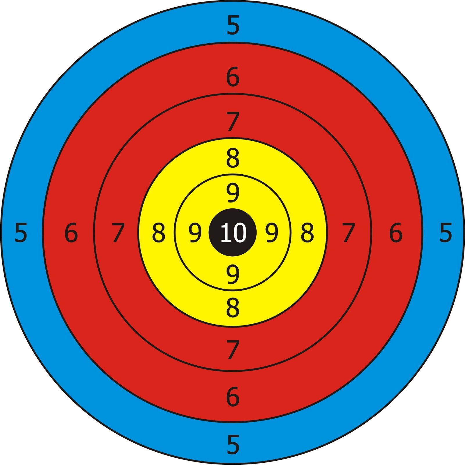 Распечатай и Стреляй! Кольцевая мишень ля лука с цифрами. The ring