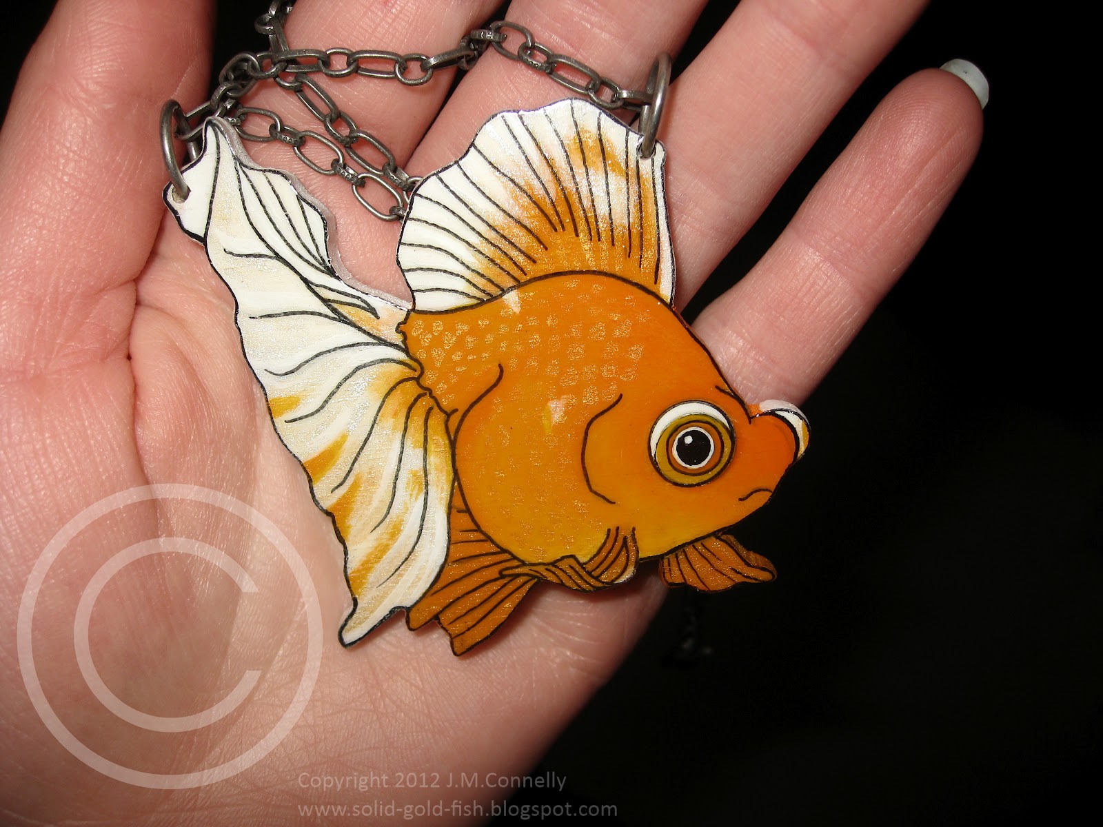 Custom Goldfish Necklace Solid Gold Aquatics