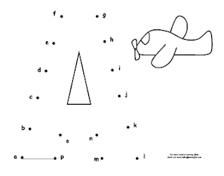 Free for kids: Airplane ABC Dot-to-dot