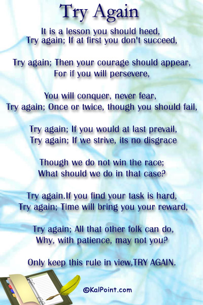 Try again proverb image
