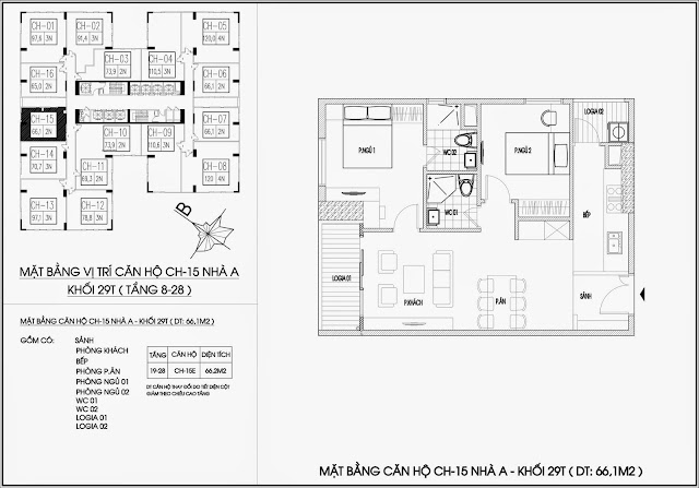 Mặt bằng căn hộ tòa A - 29 tầng, chung cư Imperia Garden Mặt bằng căn hộ tòa A - 29 tầng, chung cư Imperia Garden