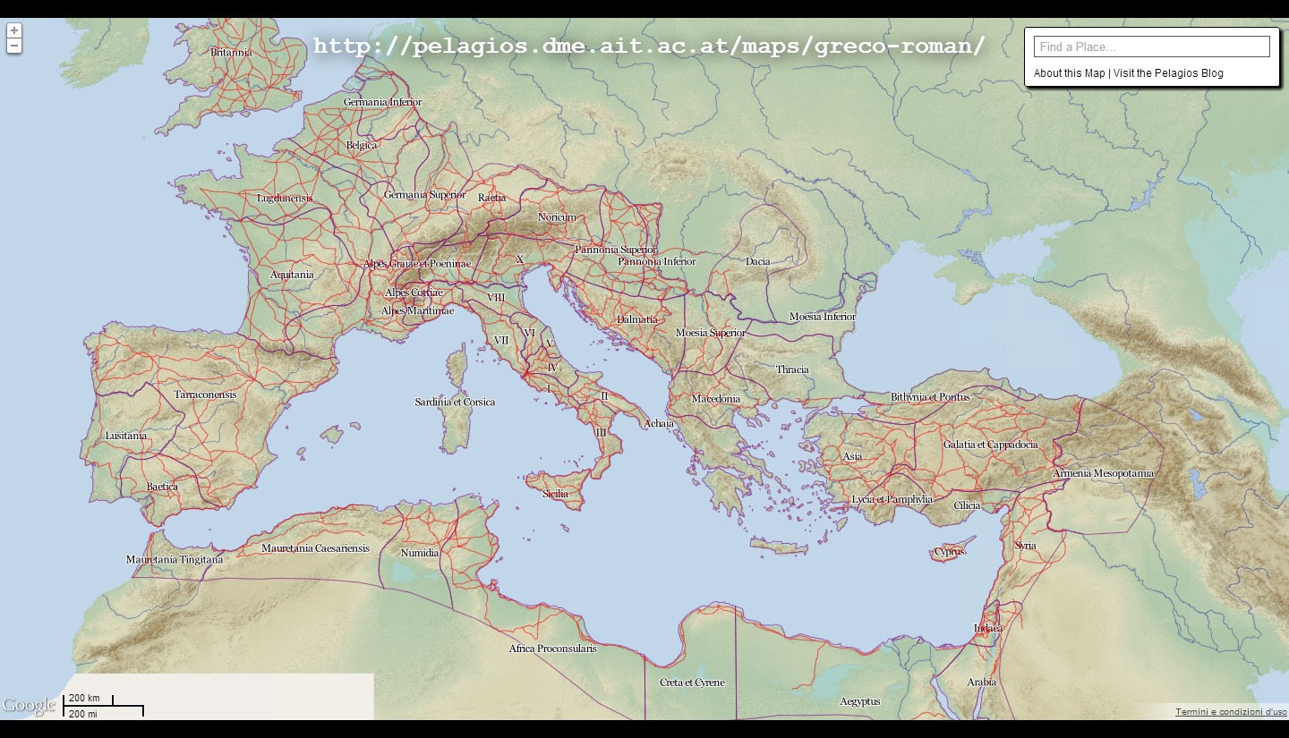 Google Earth Italia Le strade dell'antica Roma