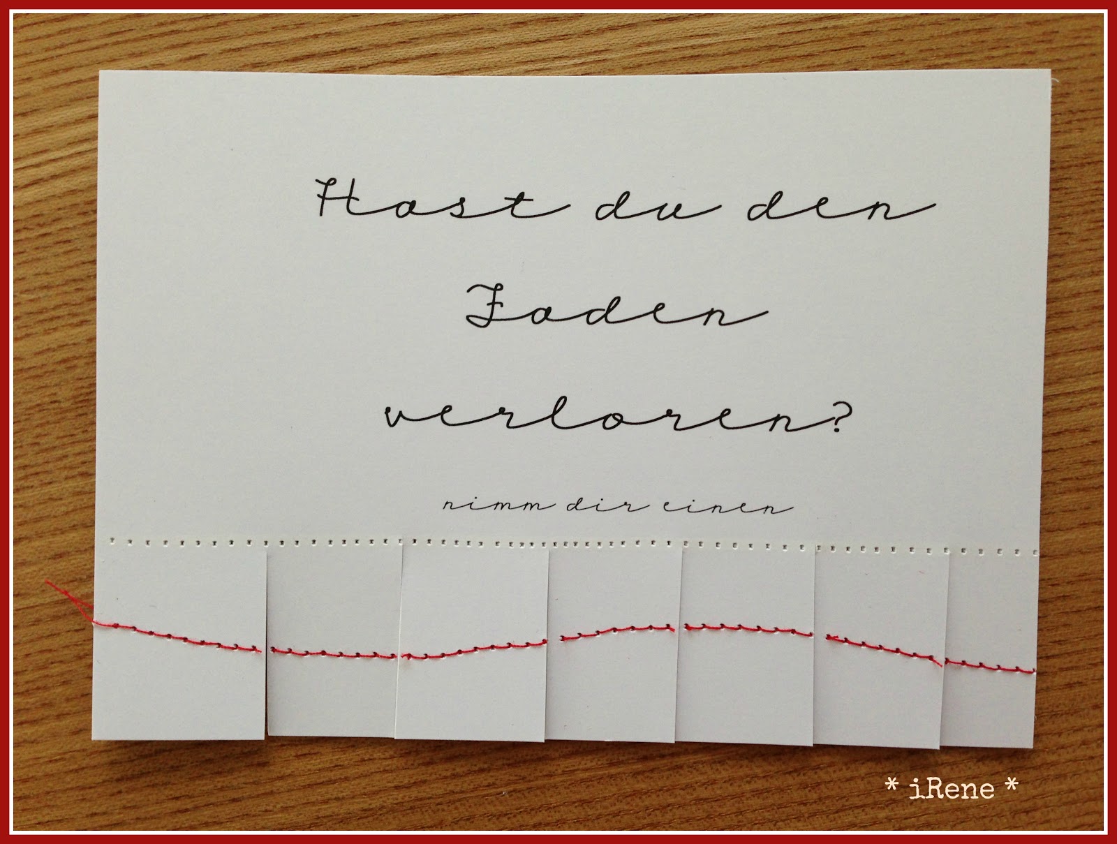 mit Strich und Faden den Faden verloren