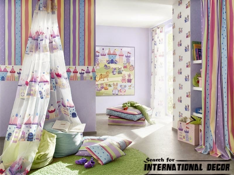 childrens wallpaper,nursery wallpaper, kids wallpaper, purple wallpaper