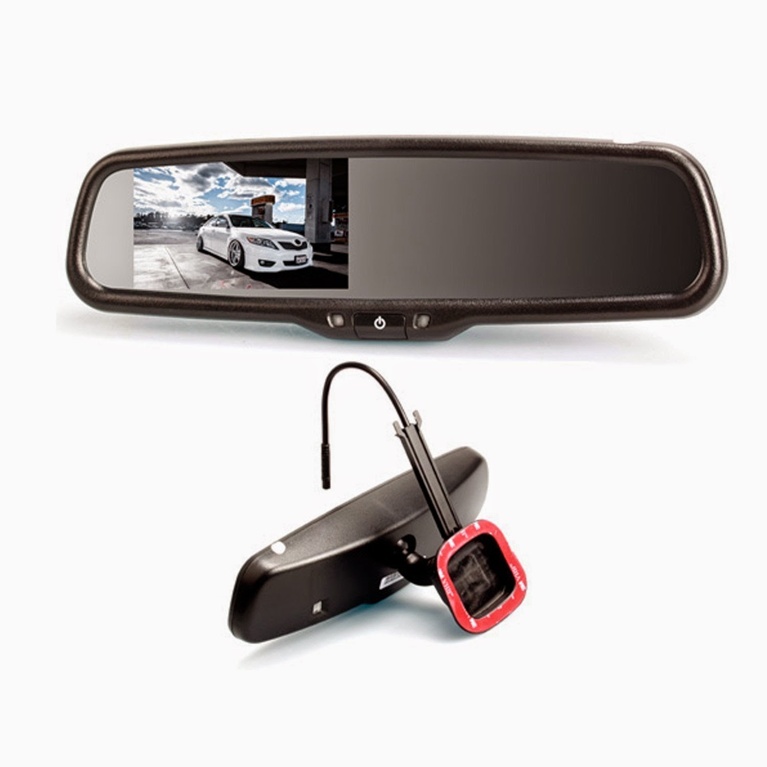 AUTOVOX 4.3" Mirror Car Monitor with Univeral Mount Plus License Plate Mount Rear View Camera