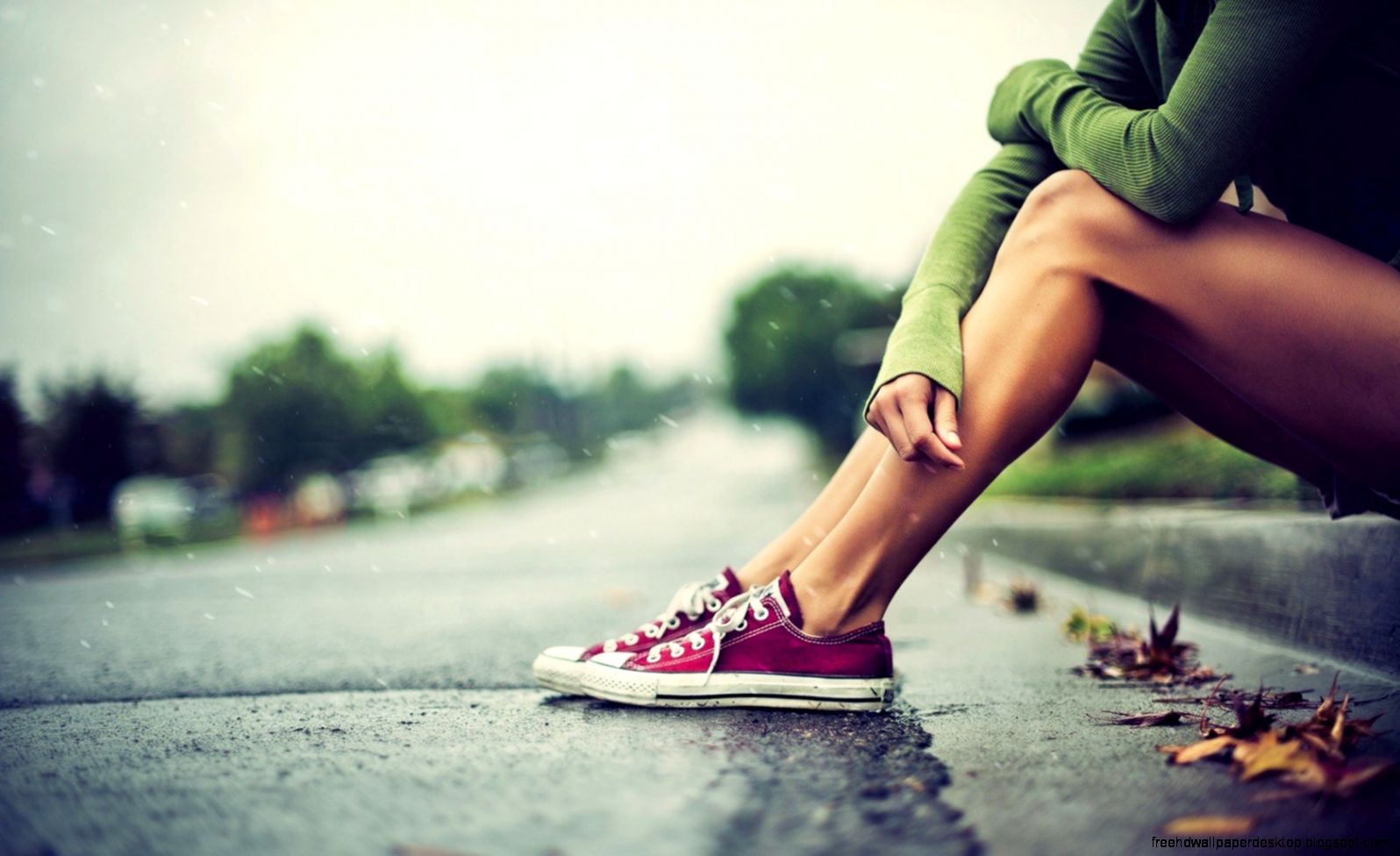 Girl Legs Road Rain Mood HD Wallpaper FreeWallsUp Girl Legs Road Rain Mood HD Wallpaper FreeWallsUp