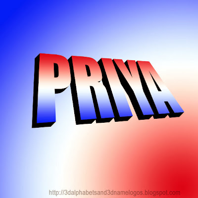 Priya 3D Name Logo