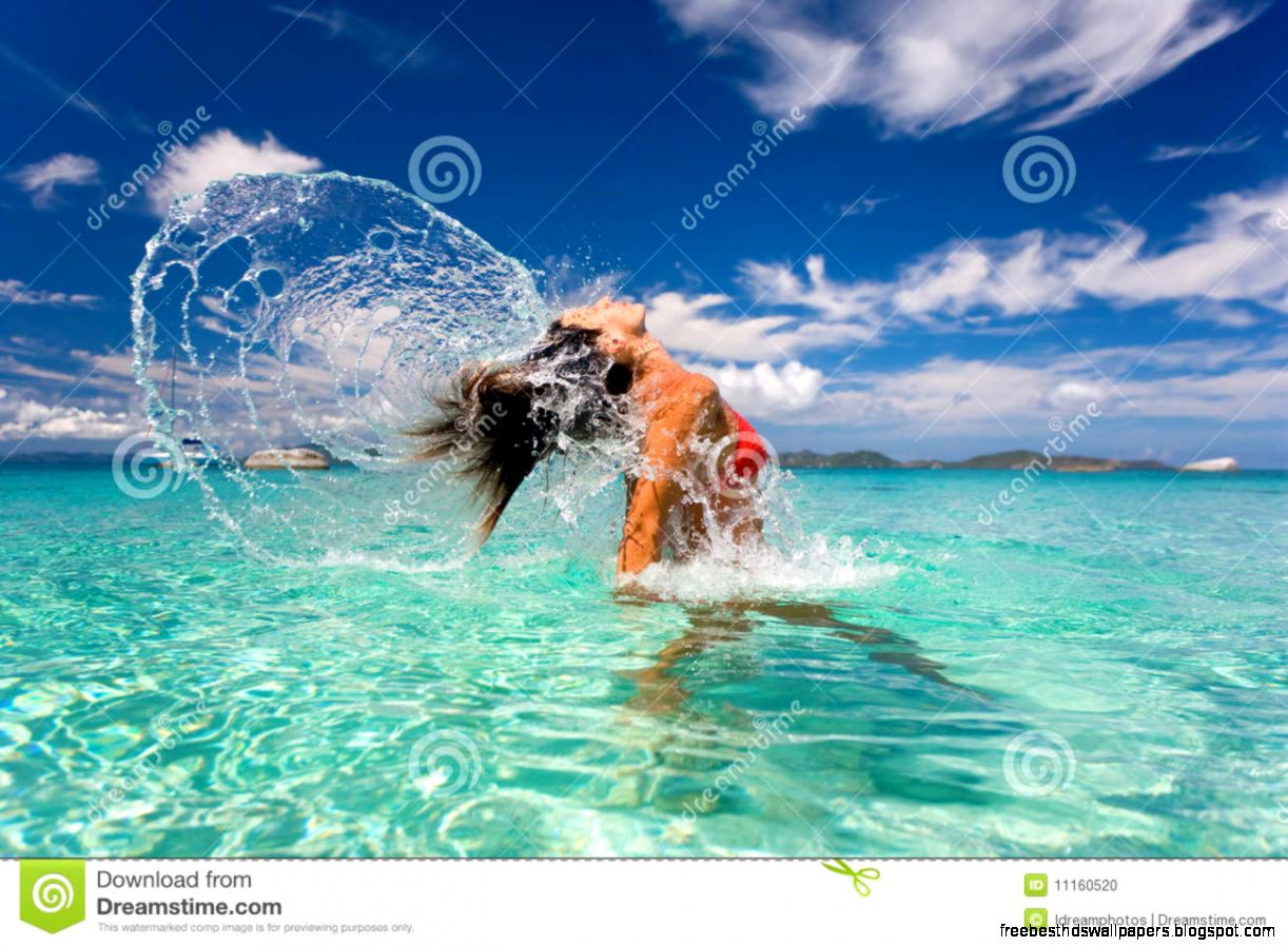 Woman Splash Hair Beach Stock Photo Image 11160520 Woman Splash Hair Beach Stock Photo Image 11160520