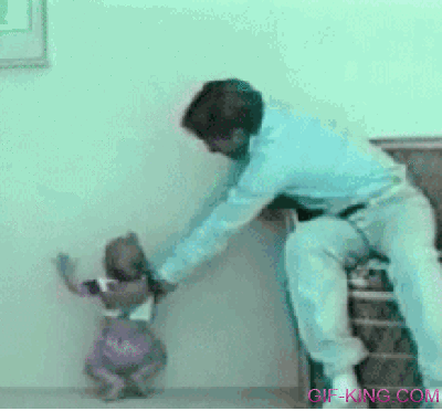 Funny baby climbs wall Funny baby climbs wall