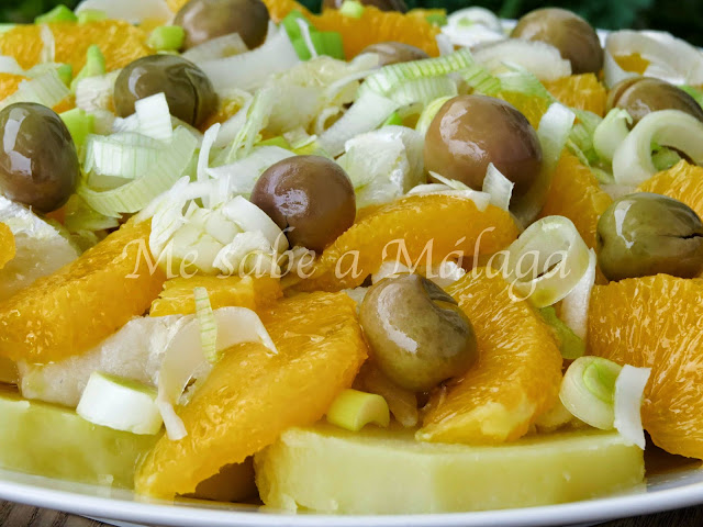 receta ensaladilla bacalao y naranjas Málaga