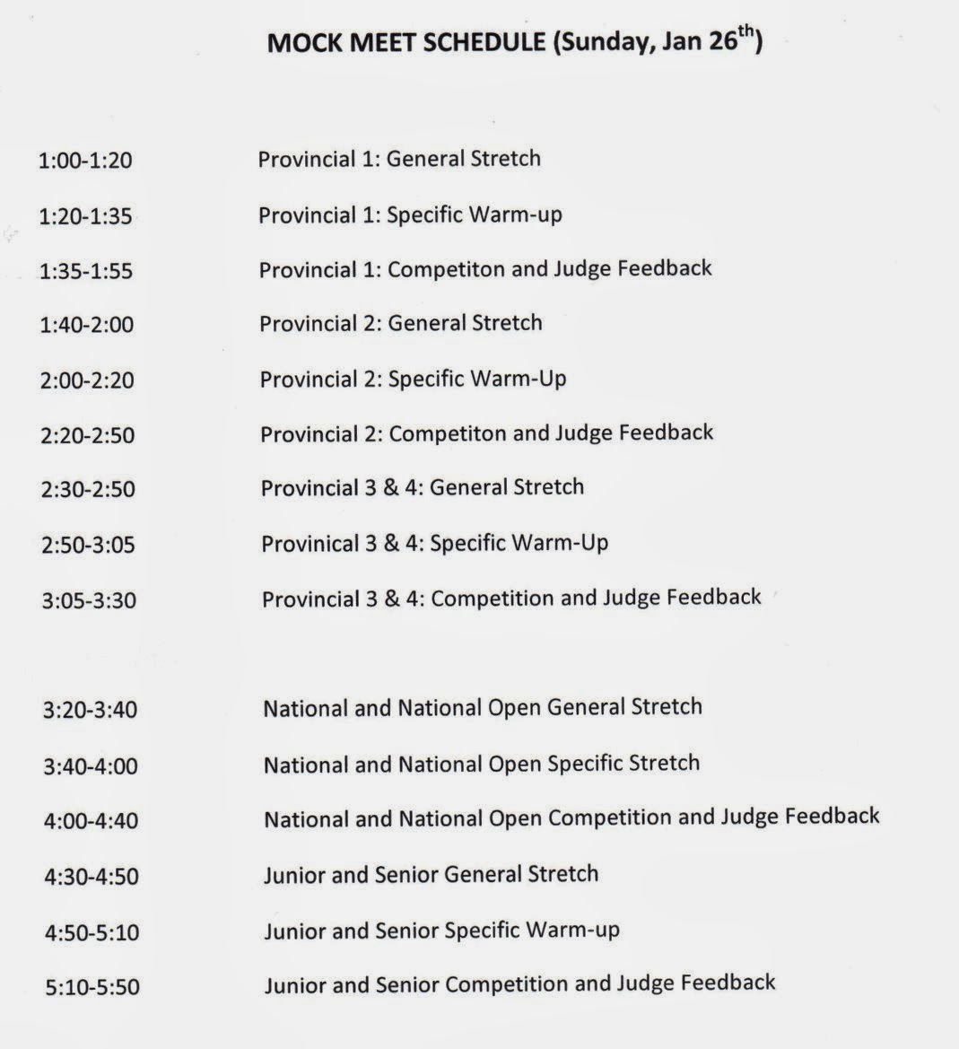 oakville gymnastics club tumbling program mock meet schedule sun