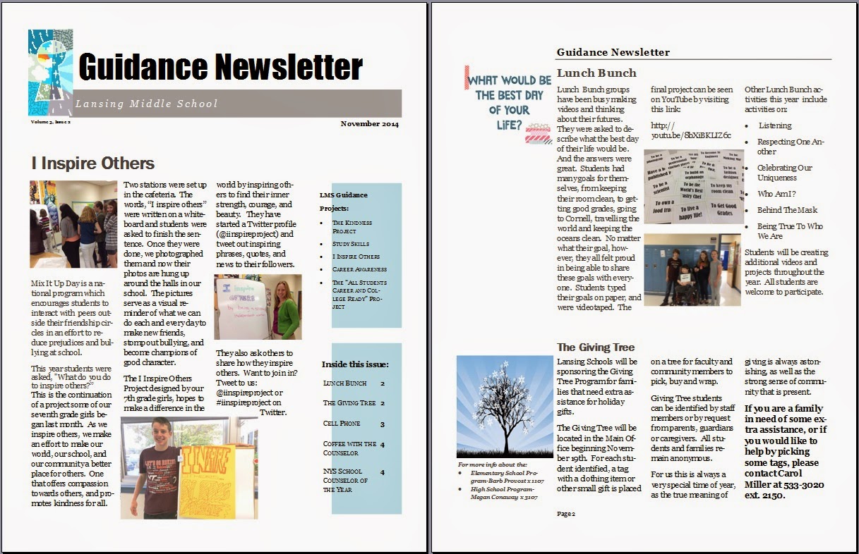 November School Counselor Newsletter The Middle School Counselor