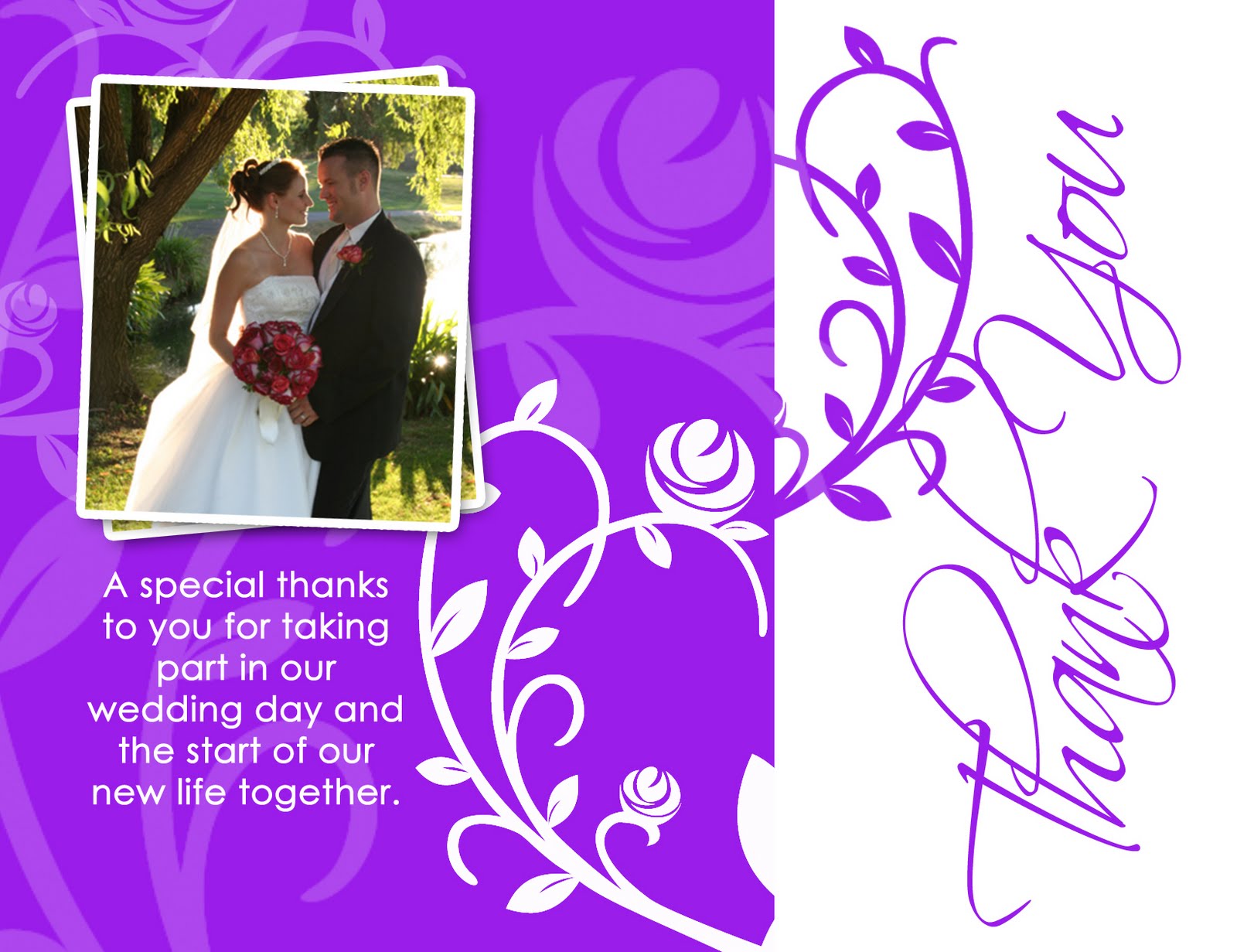 wedding thank you card template free download