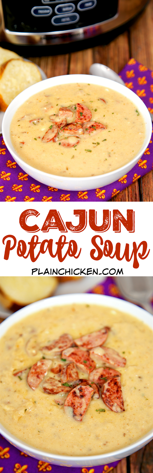 Slow Cooker Cajun Potato Soup Plain Chicken