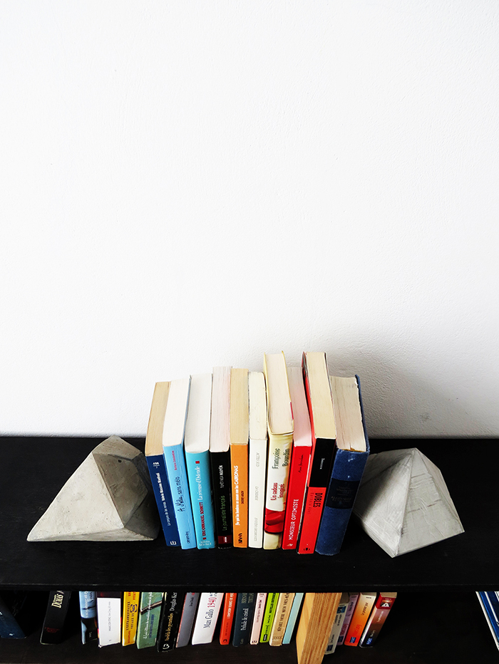 DIY modern concrete bookends