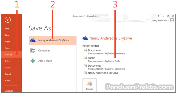 Cara Menyimpan Dokumen Presentasi PowerPoint 2013