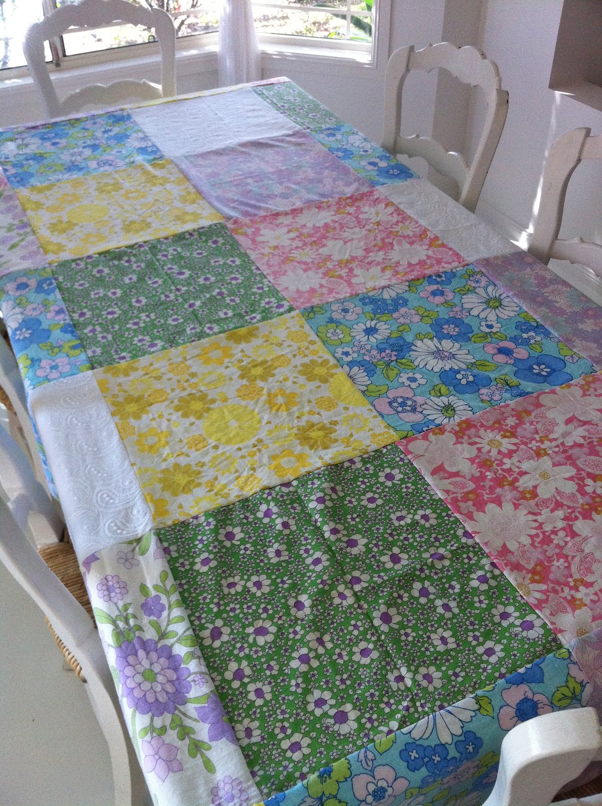 Lilies for Kate patchwork tablecloth