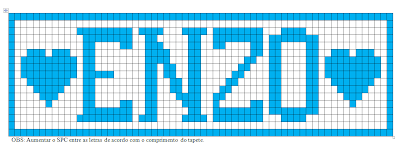 Gráfico de letras do alfabeto para crochê