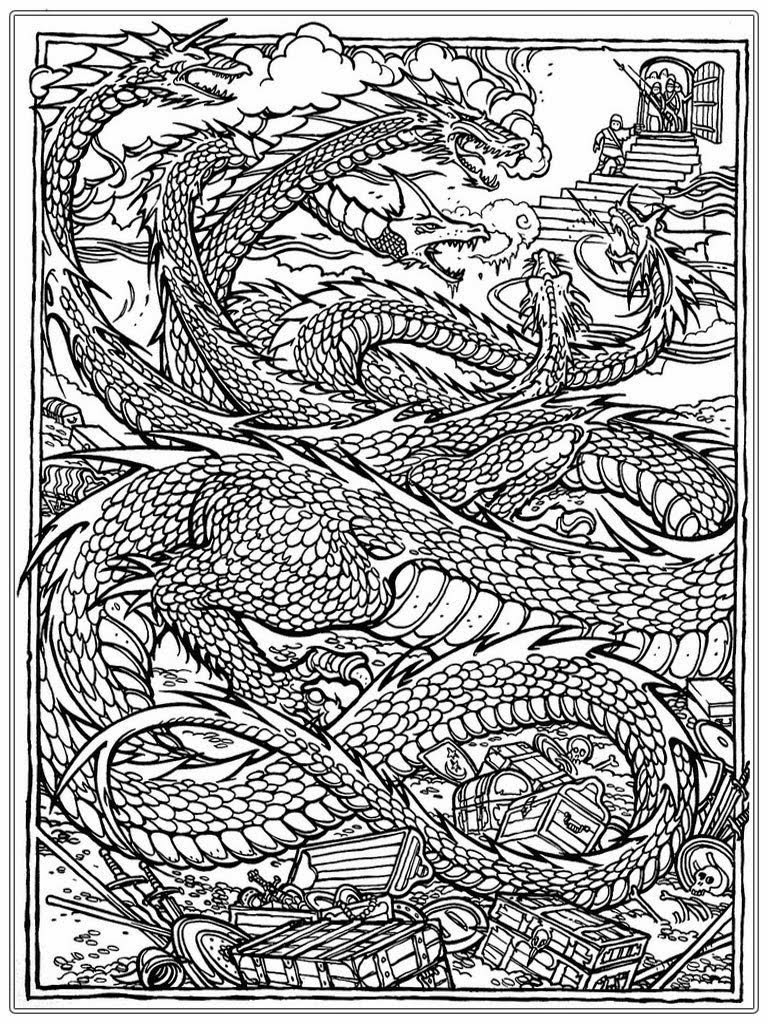 Chinese Dragon Adult Coloring Pages   Realistic Coloring Pages