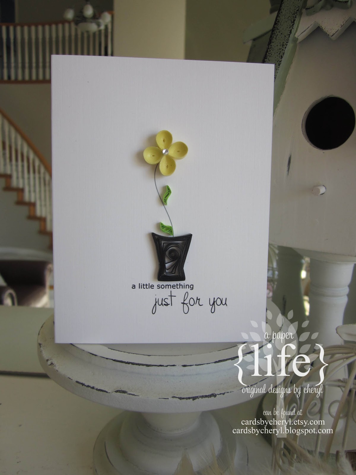  quilled yellow flower pot