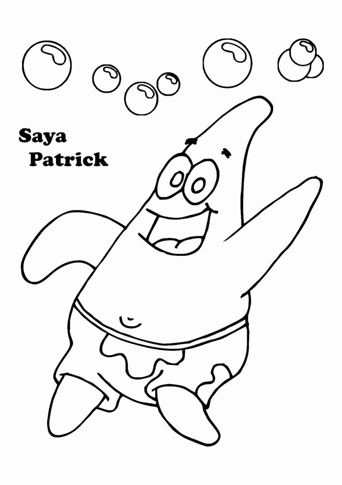 Gambar Mewarnai Tokoh Kartun SpongeBob SquarePants Contoh Anak PAUD