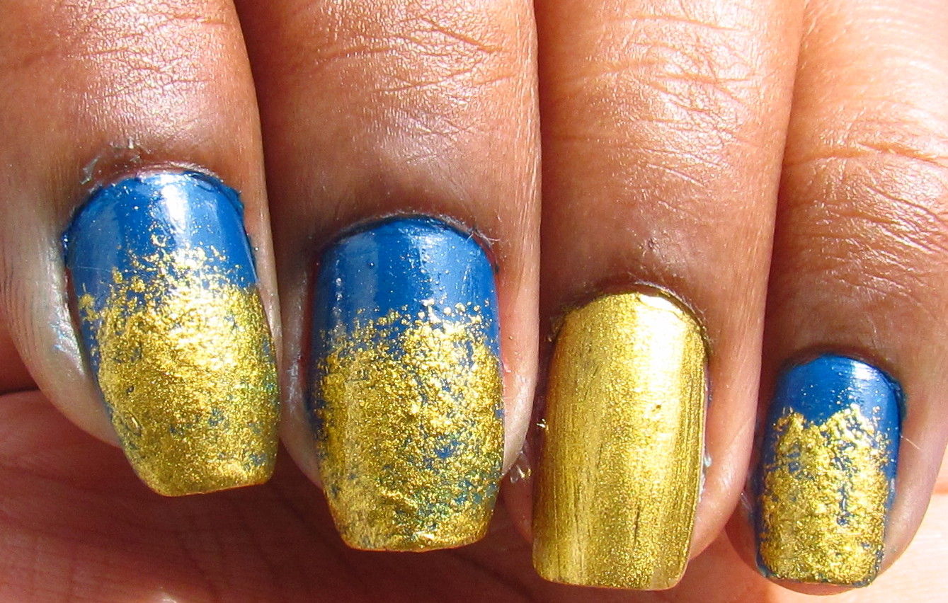1. Elegant Blue and Gold Nail Design - wide 9