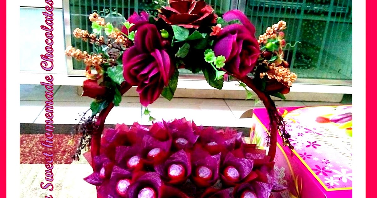 Sweet Homemade chocs: Bouquet coklat hantaran dalam bakul.. ;-)