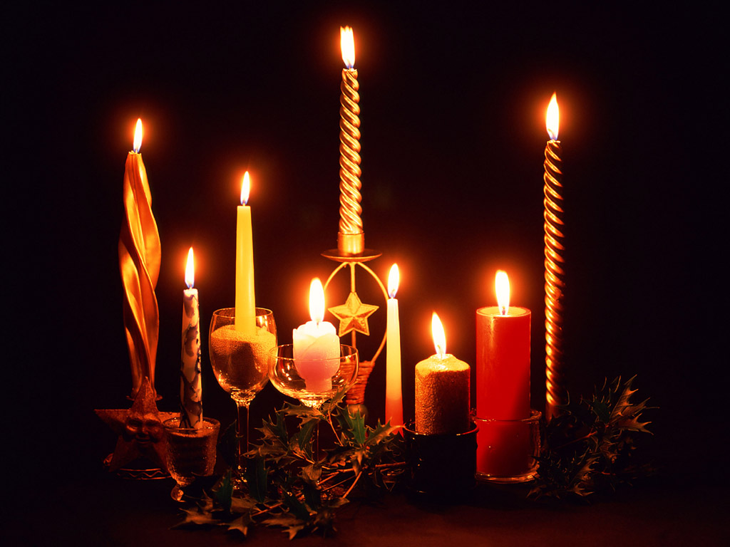 Weihnachten, Winter Weihnachtskerzen