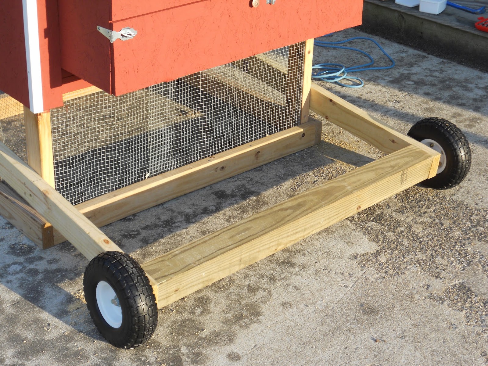 The Food Patch Nano-farm: Chicken Tractor Update (wheel and handle 