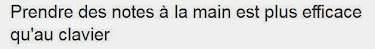 La prise de note à la maon est plus efficace qu'au clavier