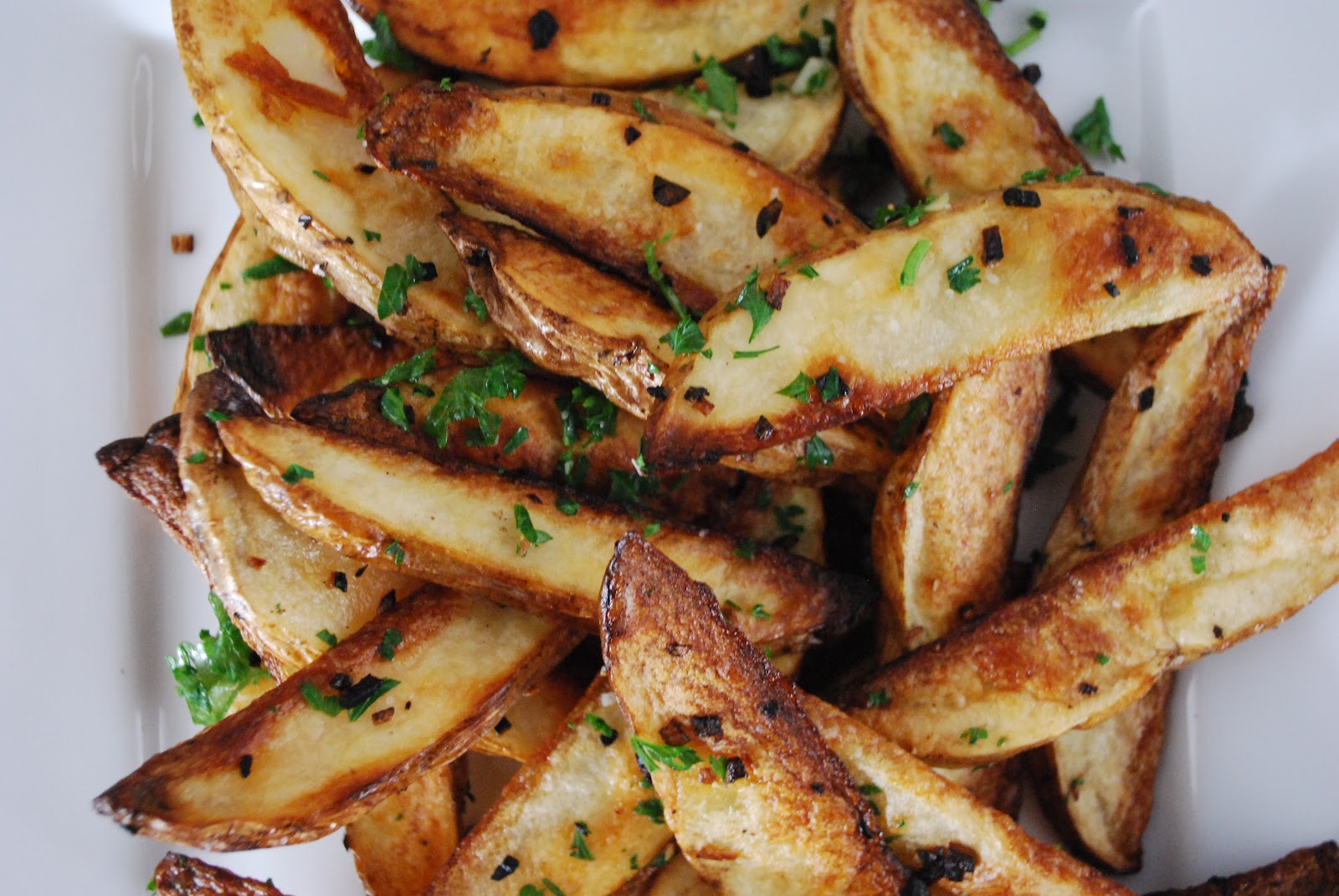 out of thyme crispy oven baked garlic fries