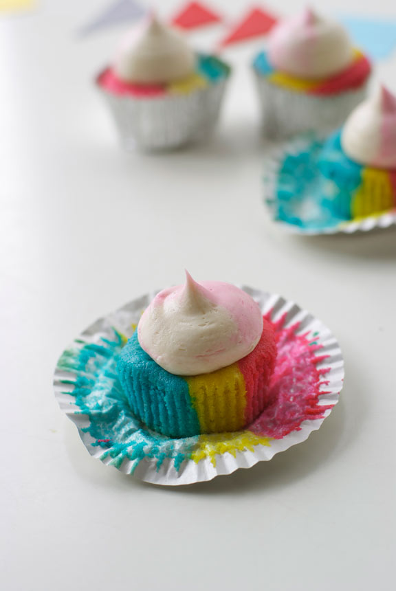 Coco Cake Land Cakes Cupcakes Vancouver BC Neon Striped Cupcakes