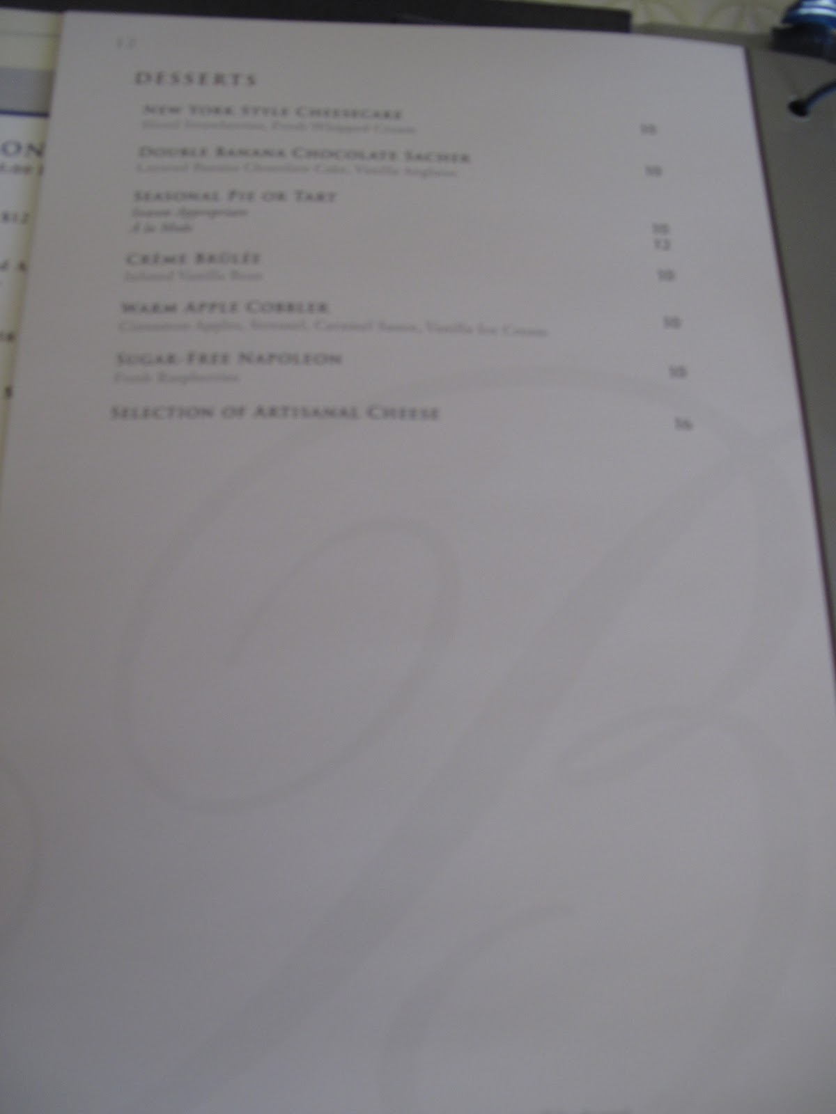 LAS VEGAS DAZE Bellagio Room Service Menu