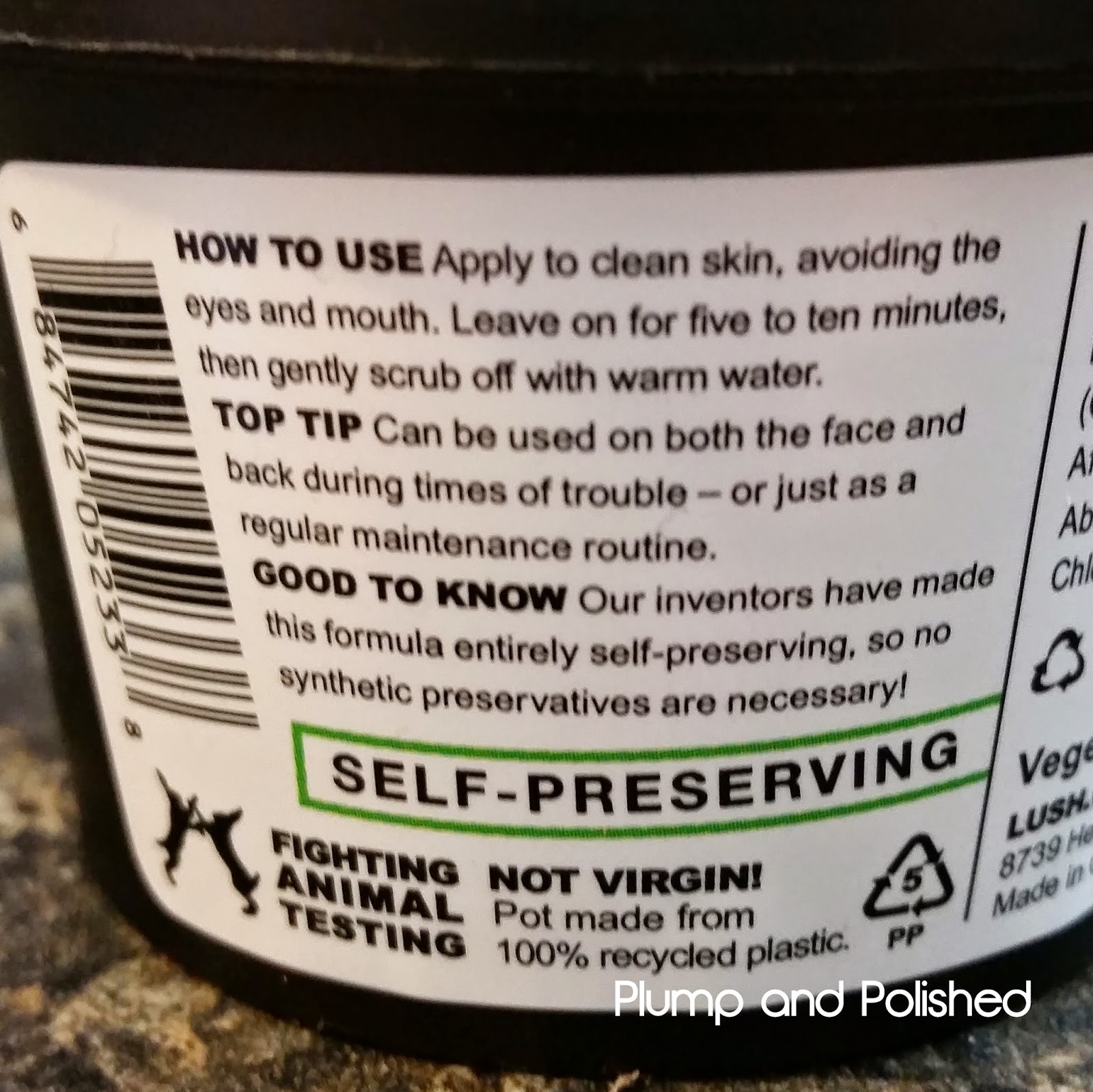 Lush Cosmetics - Self Preserving Mask of Magnaminty