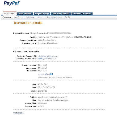 Incentria Payment April 2013