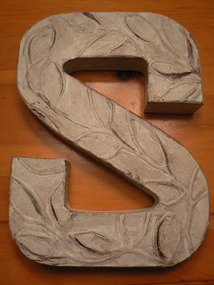 mylittlehousedesign.com diy 3d glue design paper mache initial letter