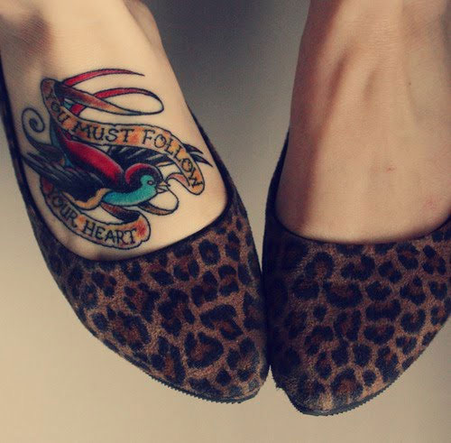 foot bird tattoos