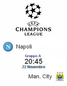 Partido Nápoles Vs Manchester City en la Liga de Campeones
