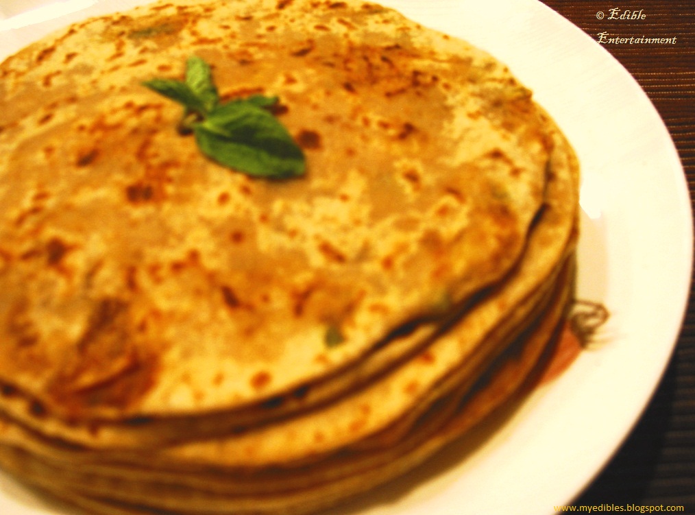 Edible Entertainment Aaloo Paratha (Potato Stuffed Tortilla)