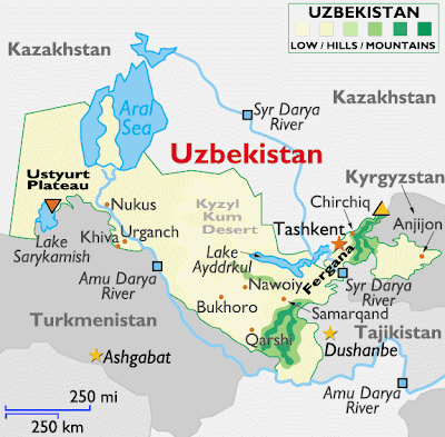 Uzbekistan Map Political Regional