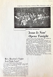 This is a copy of the newspaper article advertising the Rock Opera