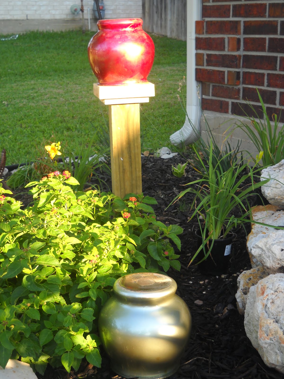 Craft Goodies RePurposed Garden Decor...Gazing Ball & Stand