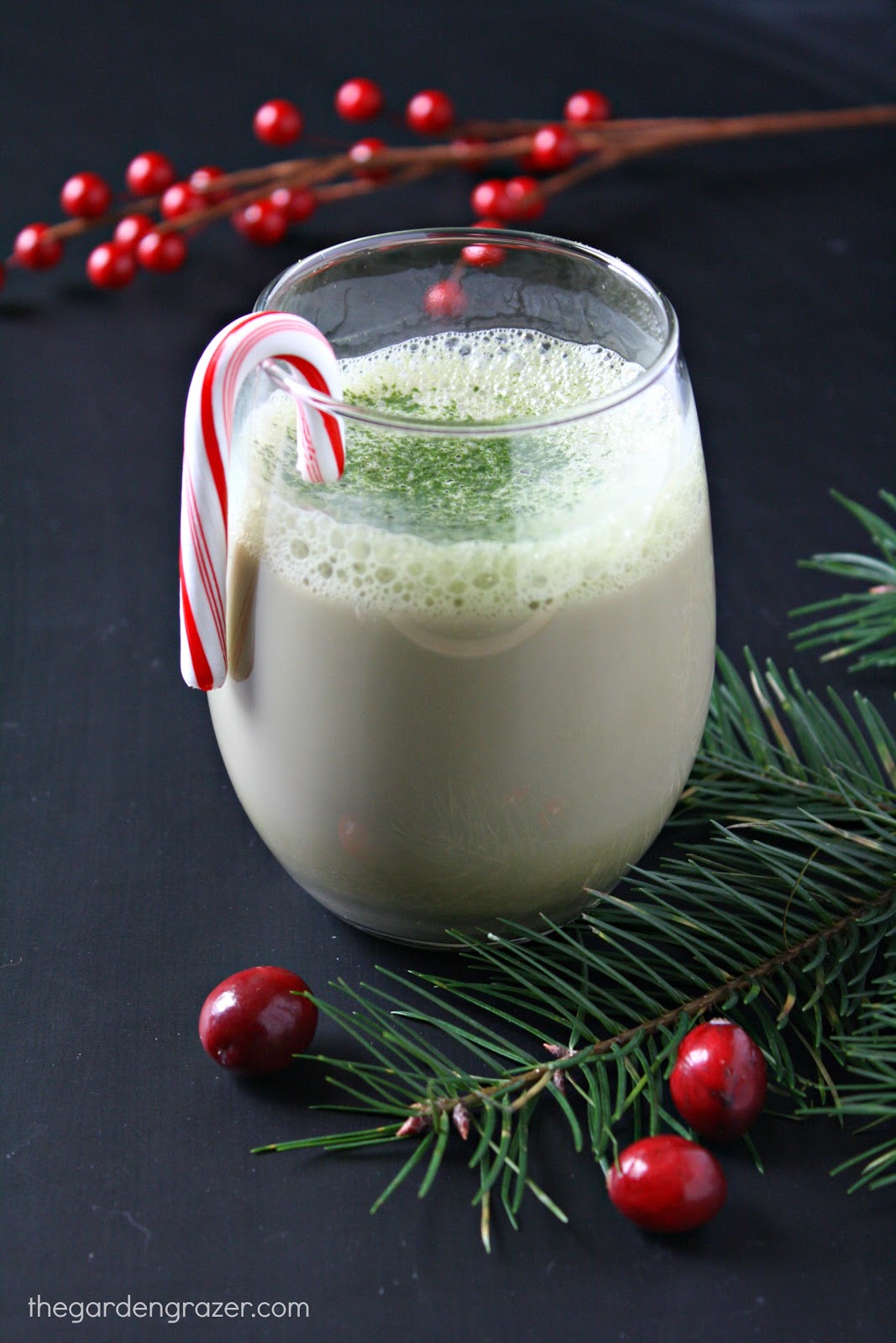 The Garden Grazer Peppermint Cocoa Matcha Latte