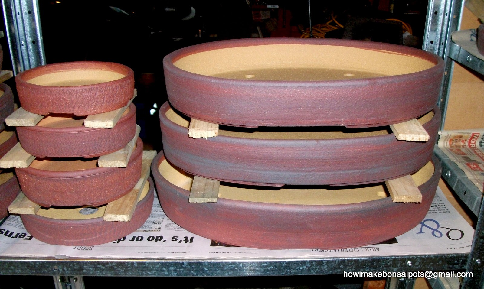 Fionna's Bonsai Pots, Kiwi Made, In New Zealand Some New Shelves and