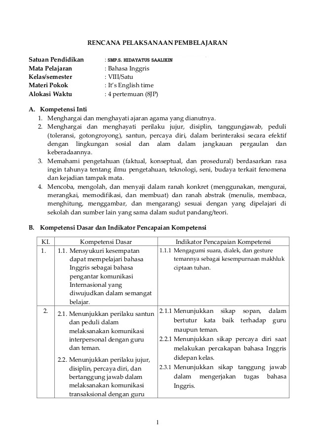 Gambar Rpp Smp Matematika K13