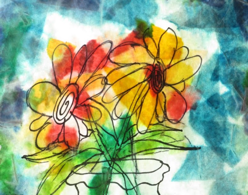 LEONA'S ART CLASS "Painting" with Tissue Paper